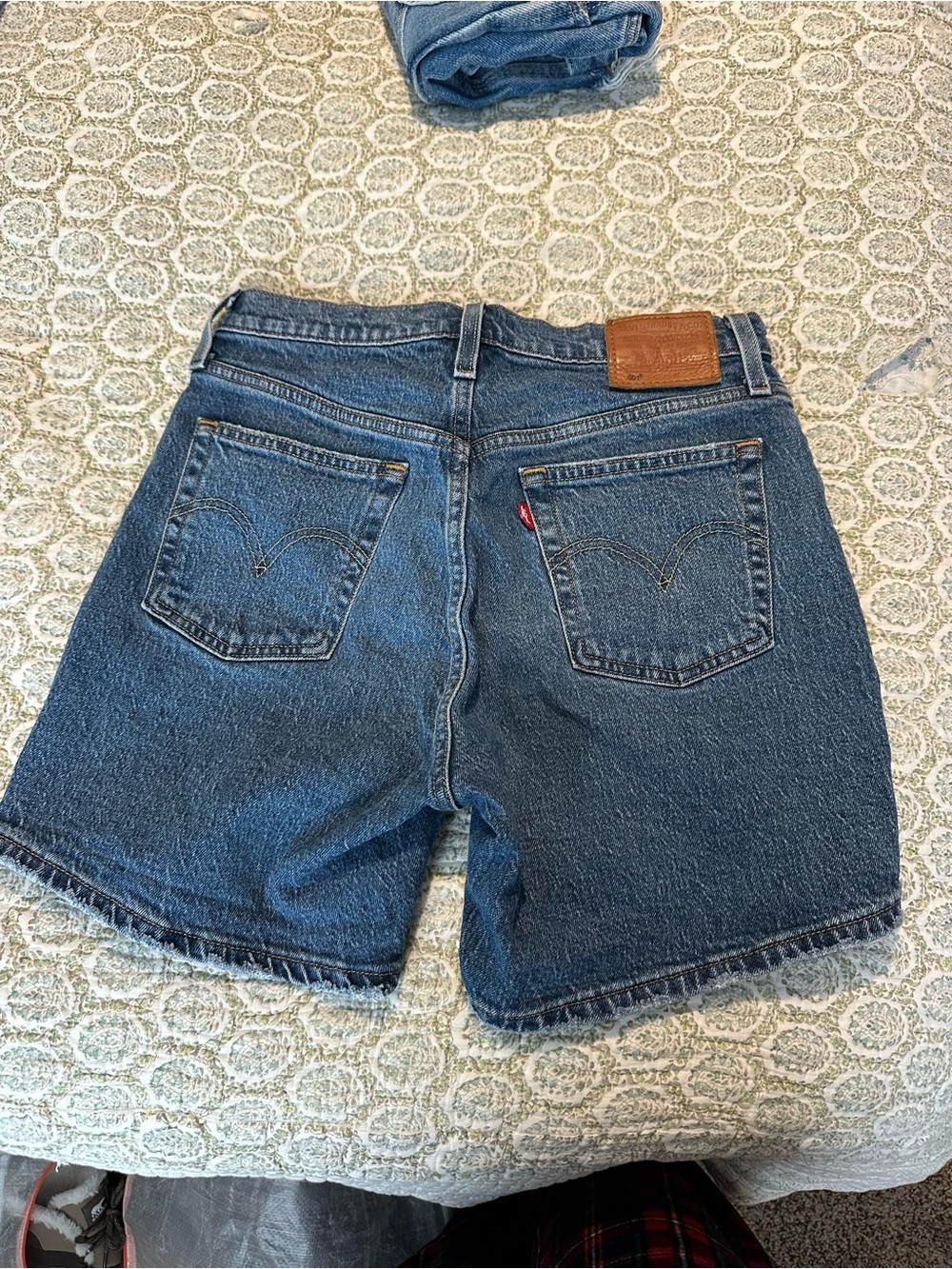 Levi's Blue Denim High-Rise Cutoff Shorts